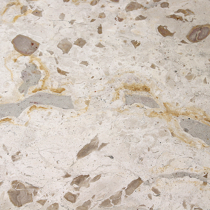 Owalny stolik kawowy z marmuru, kremowy, Raw Materials