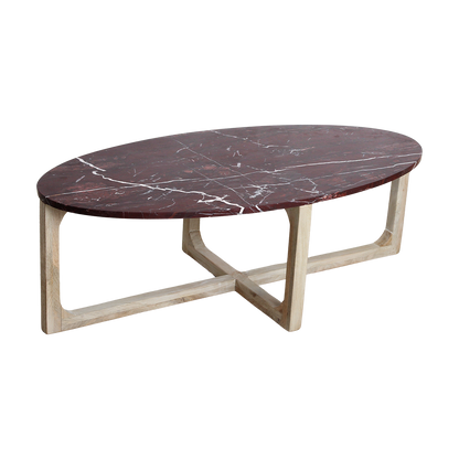 Owalny stolik kawowy marmurowy „Cherry” Raw Materials