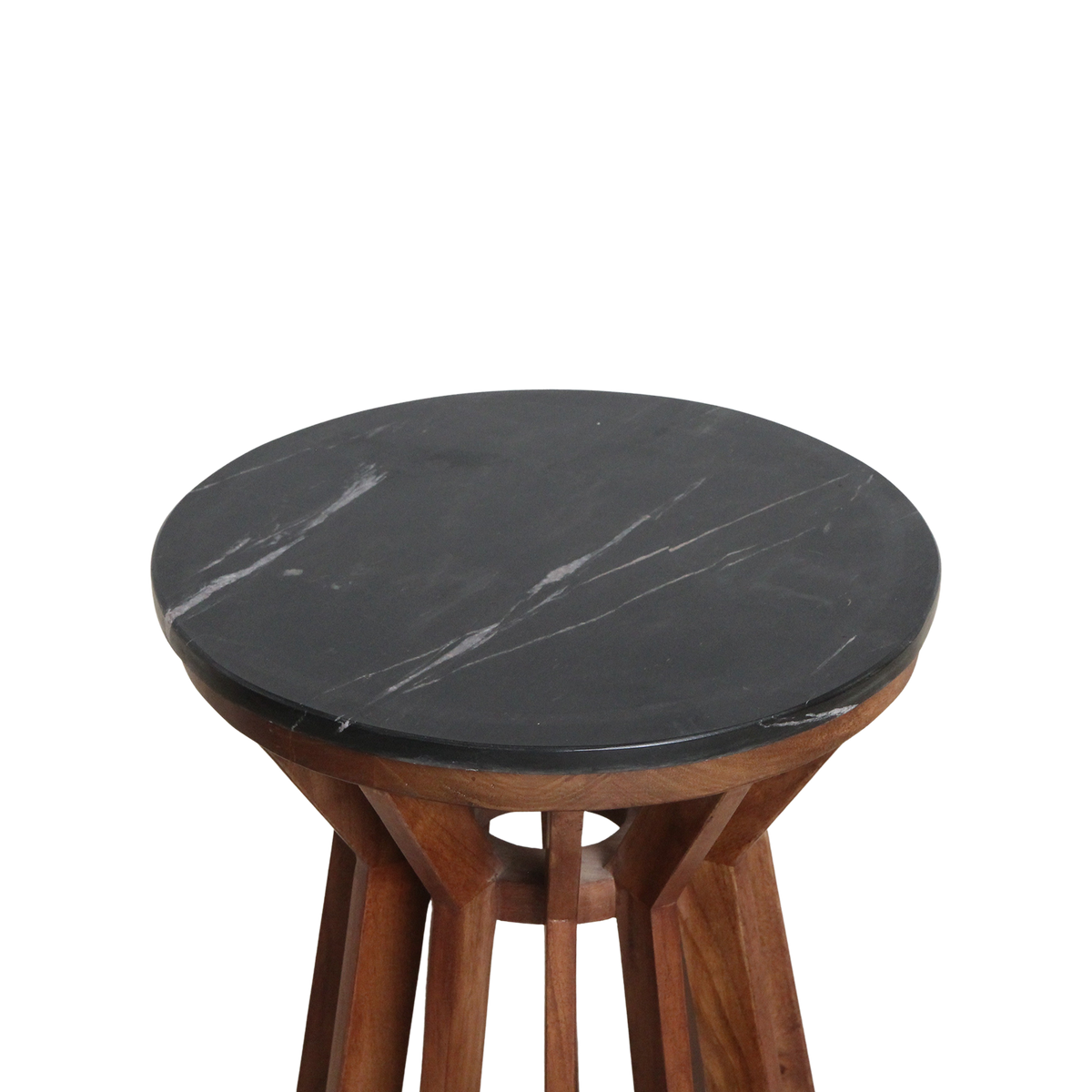 Stolik pomocniczy Sabah Czarny Marmur Ø40x50cm Raw Materials