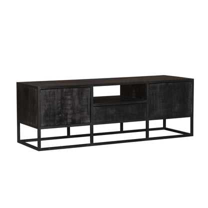 Szafka RTV Denver Drewno mango Czarna 145cm Starfurn