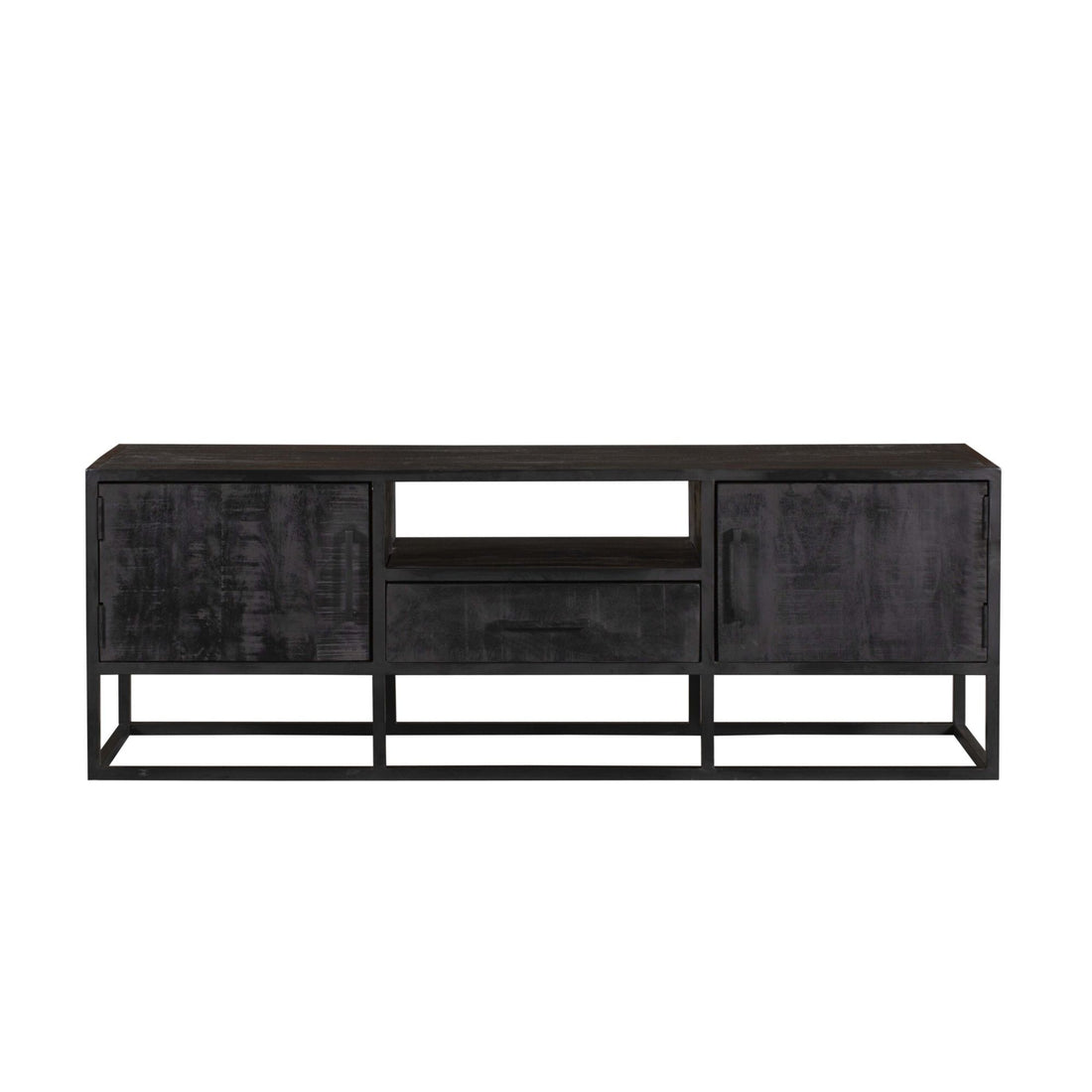 Szafka RTV Denver Drewno mango Czarna 145cm Starfurn