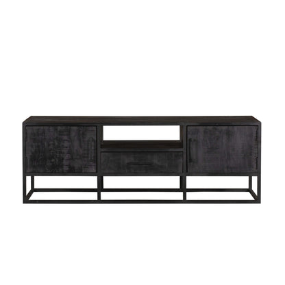 Szafka RTV Denver Drewno mango Czarna 145cm Starfurn
