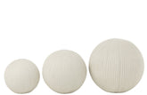 Bal Deco Klei Wit Small 24.5x24.5x22.5cm - Buiten-divers - J-Line - livinglovely.nl