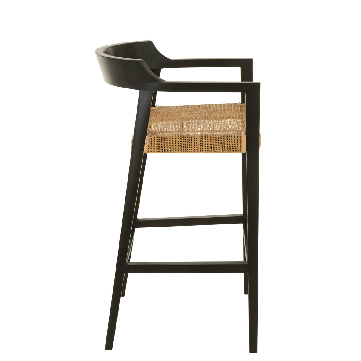 Hoker barowy Emma, drewno tekowe, czarny/brązowy, J-Line