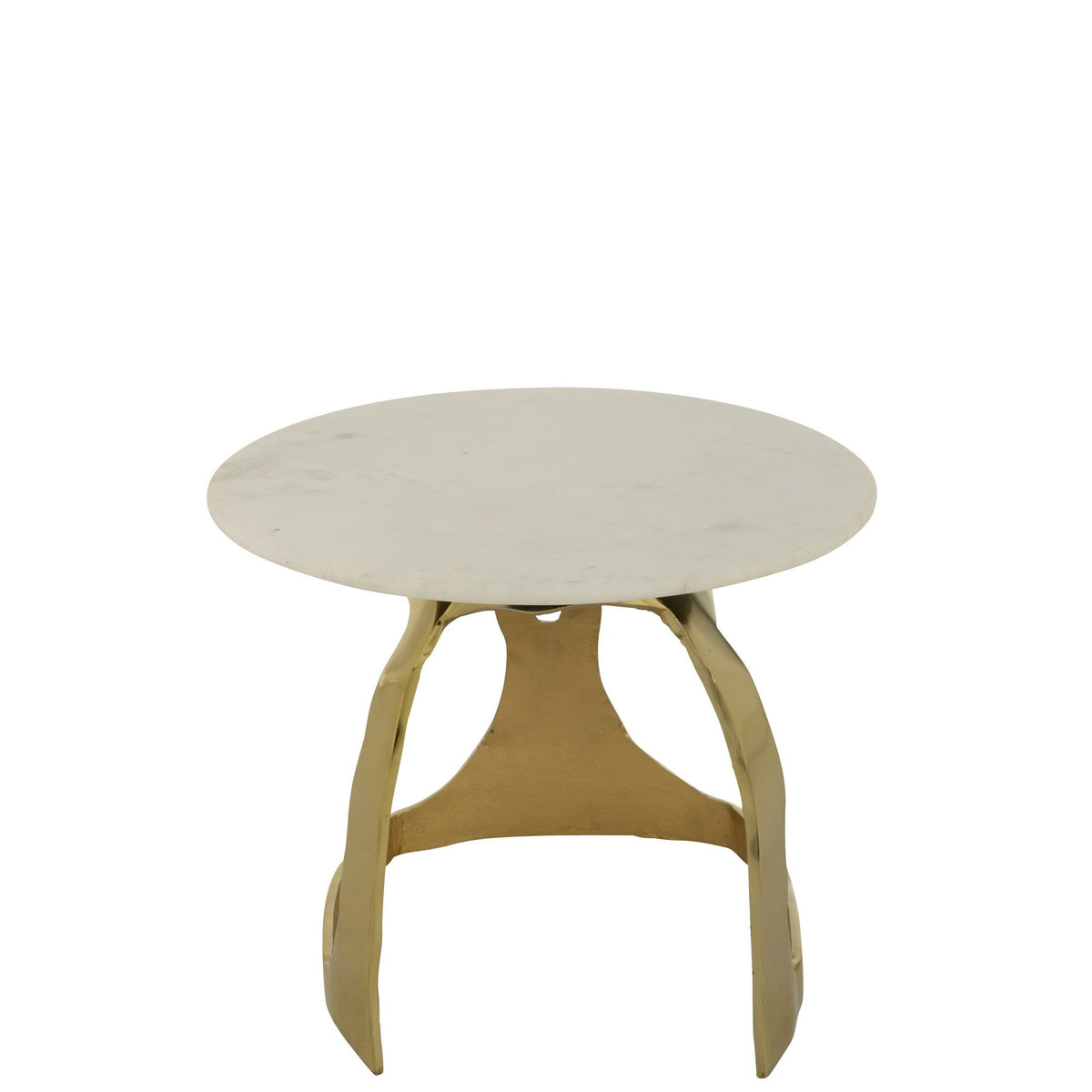 Bijzettafel Aluminium/Steen Goudkleurig/Wit Small J-Line