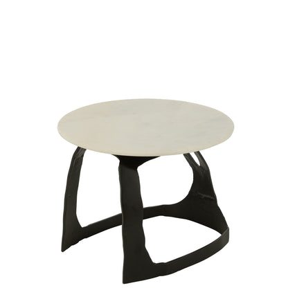 Bijzettafel Aluminium/Steen Zwart/Wit Small J-Line