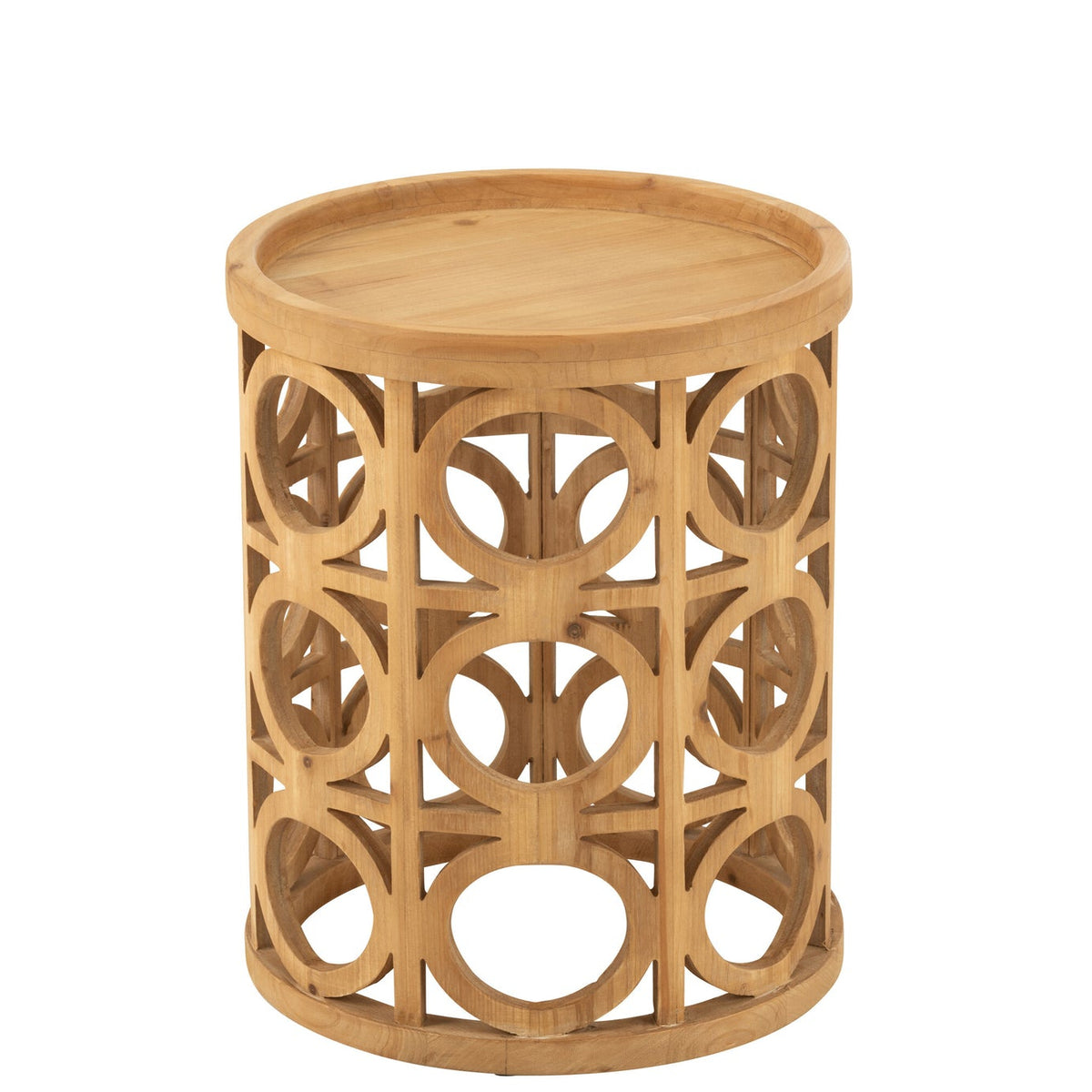 Bijzettafel Gekerfd Sparhout/Mdf Naturel J-Line