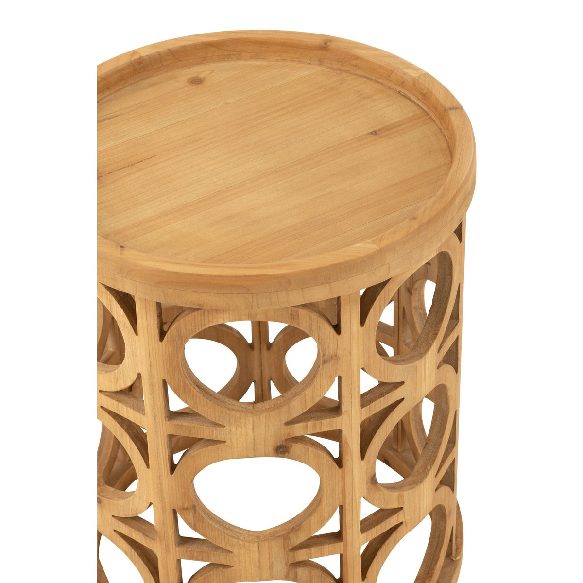 Bijzettafel Gekerfd Sparhout/Mdf Naturel J-Line