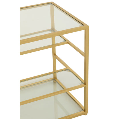 Bijzettafel Ijzer/Glas Goudkleurig J-Line
