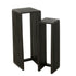 Bijzettafel kubus Gerecycleerd Teak Zwart Set van 2 - Zuil - J-Line - livinglovely.nl