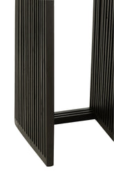 Bijzettafel kubus Gerecycleerd Teak Zwart Set van 2 - Zuil - J-Line - livinglovely.nl