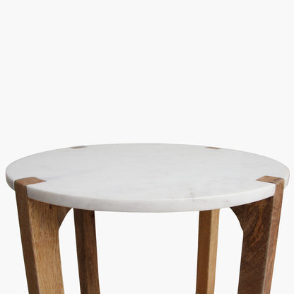 Bijzettafel Marmer Wit Raw Materials - Bijzettafel - Raw Materials - livinglovely.nl