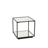 Bijzettafel Metaal/Glas Zwart Small J-Line