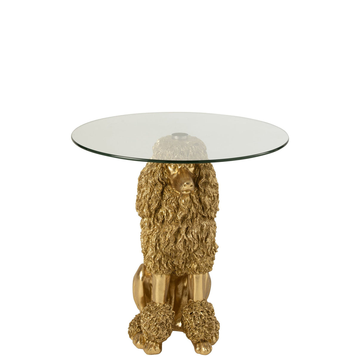 Bijzettafel Poedel Rond Polyresin Goudkleurig J-Line