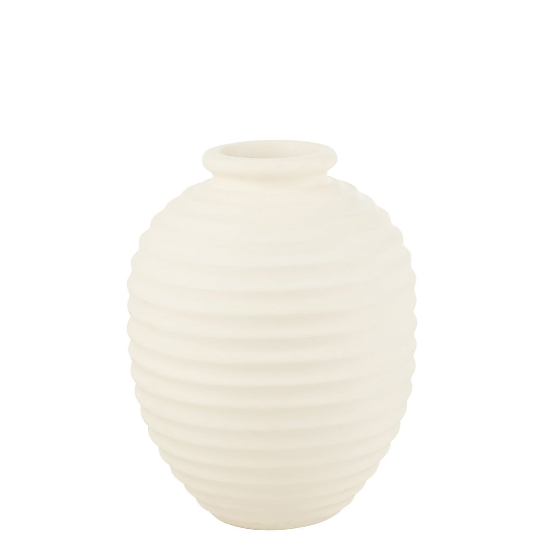 Bloempot Ovaal Terracotta Wit Large 66cm - Pot - J-Line - livinglovely.nl
