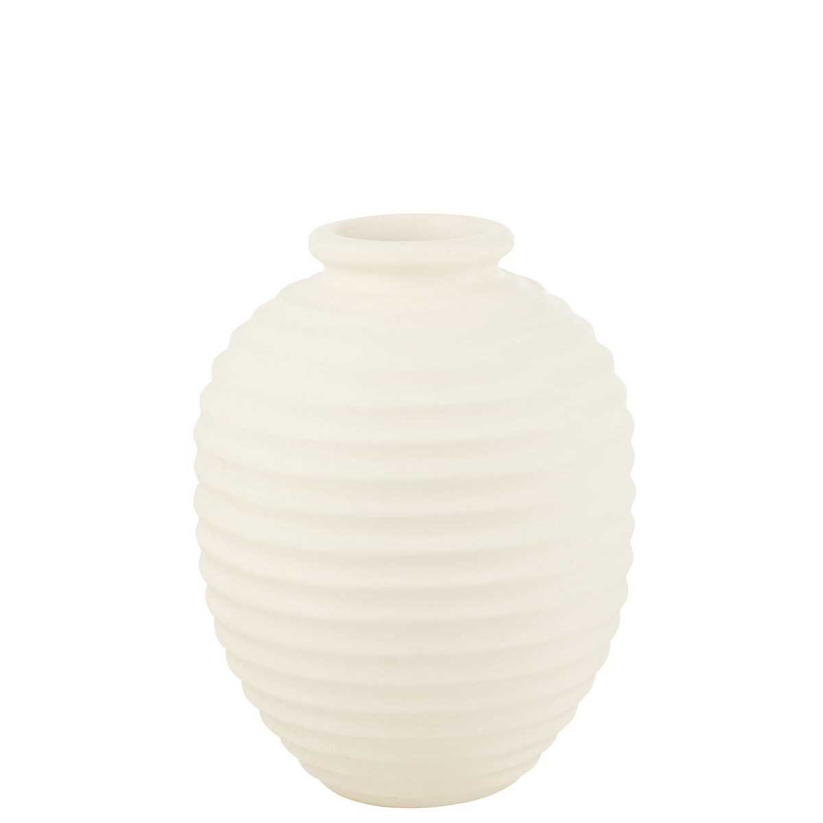 Bloempot Ovaal Terracotta Wit Large 66cm - Pot - J-Line - livinglovely.nl