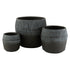 Bloempot Vezelklei Zwart Set van 3 J-Line - Pot - J-Line - livinglovely.nl