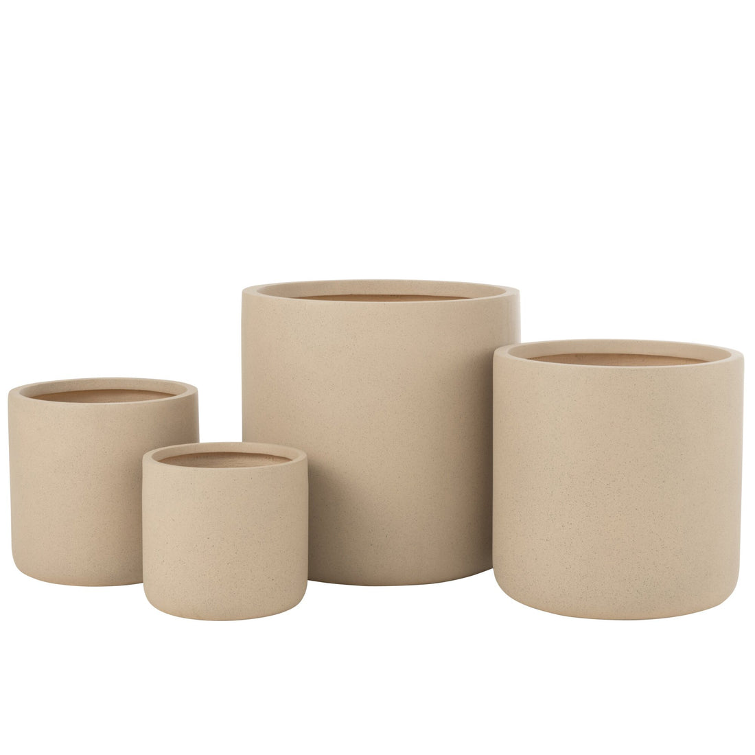 Zestaw 4 doniczek z gliny Dune Ivory J-Line