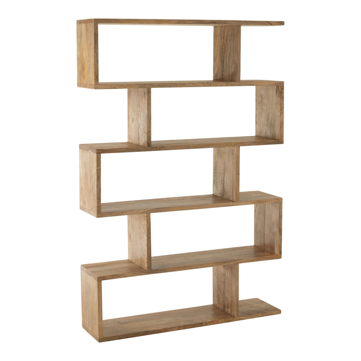 Boekenkast Verticaal Latten Mango Hout Naturel - Boekenkast - J-Line - livinglovely.nl