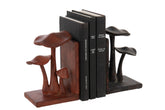 Boekensteun Paddenstoel Polyresin Roestbruin/Zwart Set van 2 - Boekensteun - J-Line - livinglovely.nl