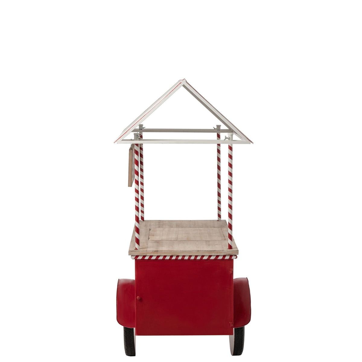Rood met wit barmeubel in kioskvorm van J-Line, metaal met houten details