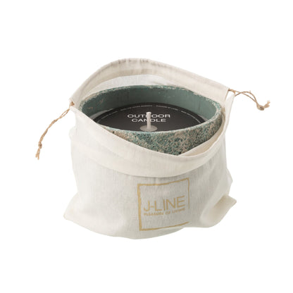 Buitenkaars 47h Rond Paraffine Turquoise Large J-line