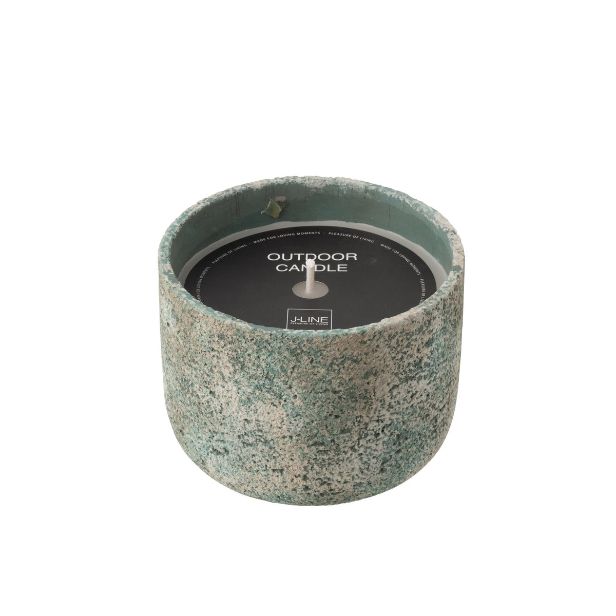 Buitenkaars 47h Rond Paraffine Turquoise Large J-line