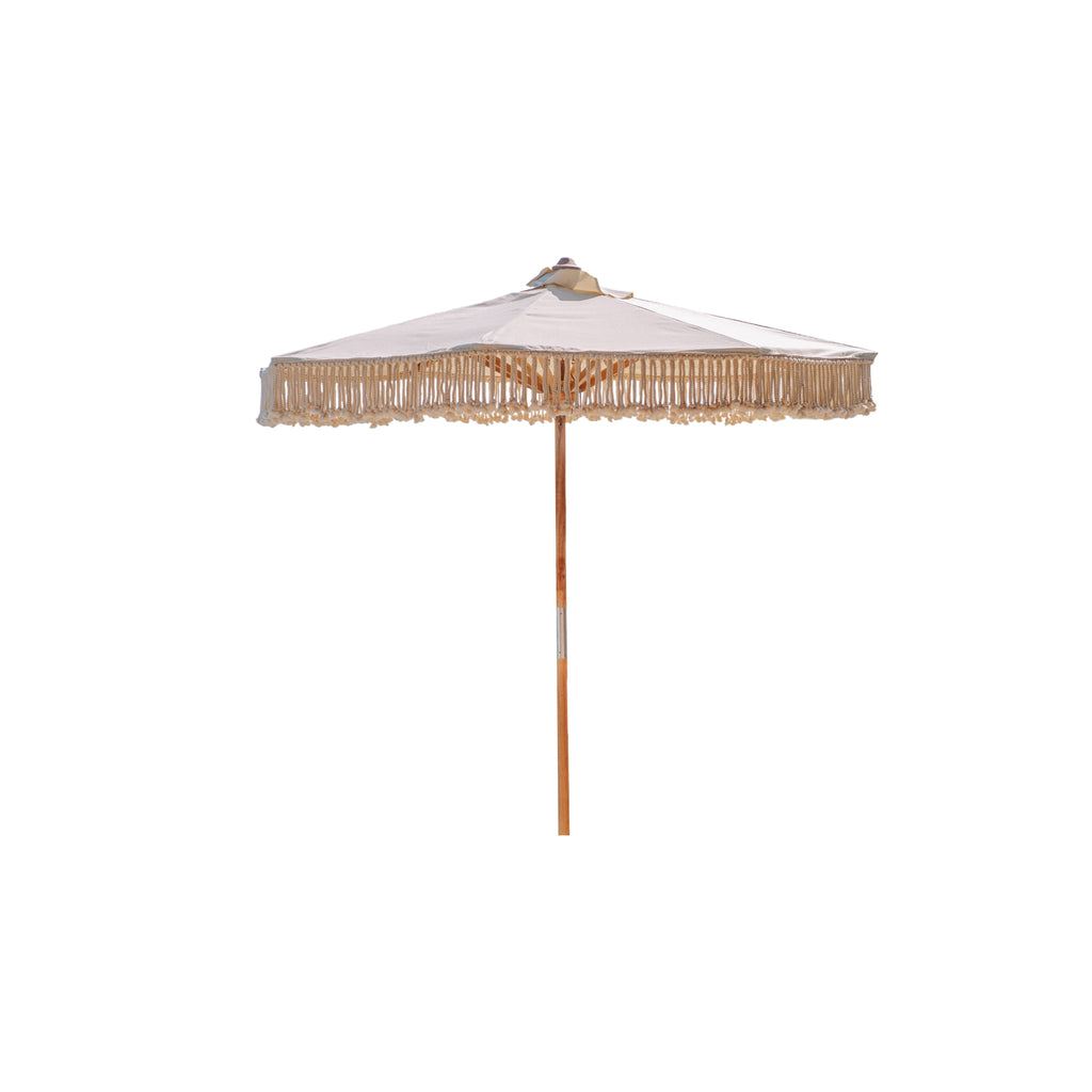 Canvas Parasol - Touwfringe Créme - 250cm - Parasol - Todo Bien - livinglovely.nl