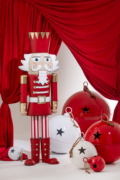 Christmas Bauble Bright Ball Iron Red Large - - J-Line - livinglovely.nl