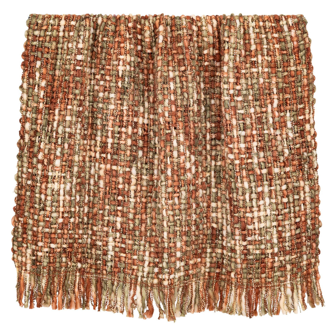Dacy Plaid Gerecycled Polyester Karamel van PTMD, ander aanzicht, karamelkleurige plaid van gerecycled polyester