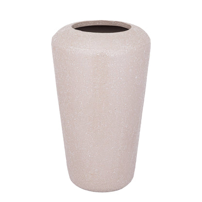 Dezia Pot Beige Mozaïek Hoog Large van PTMD, ander aanzicht van de hoge ijzeren pot met beige mozaïek