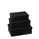 Dozen Rechthoekig Fluweel Papier Zwart Set van 3 - Cadeauverpakking - J-Line - livinglovely.nl