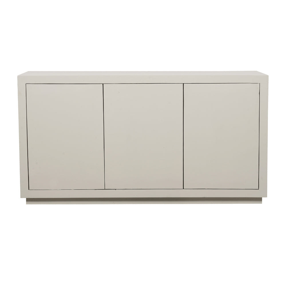 Dressoir Brussel Zand 150cm van Starfurn van opzij gezien, 45 cm diep en 80 cm hoog