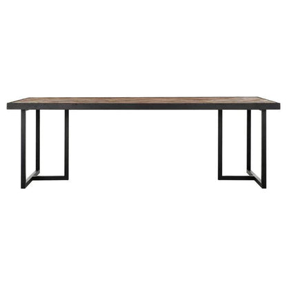 Eetkamertafel Criss Cross van DTP Home, onderstel en blad van opzij gezien