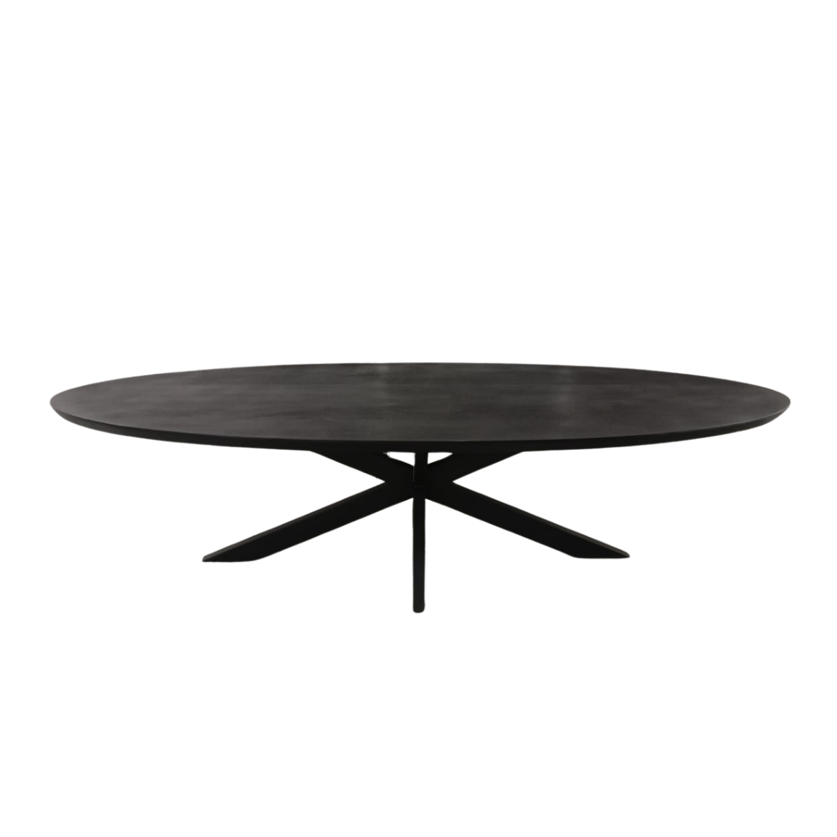 Zwarte eettafel Brandy van Starfurn met opgedikt blad van 6 cm
