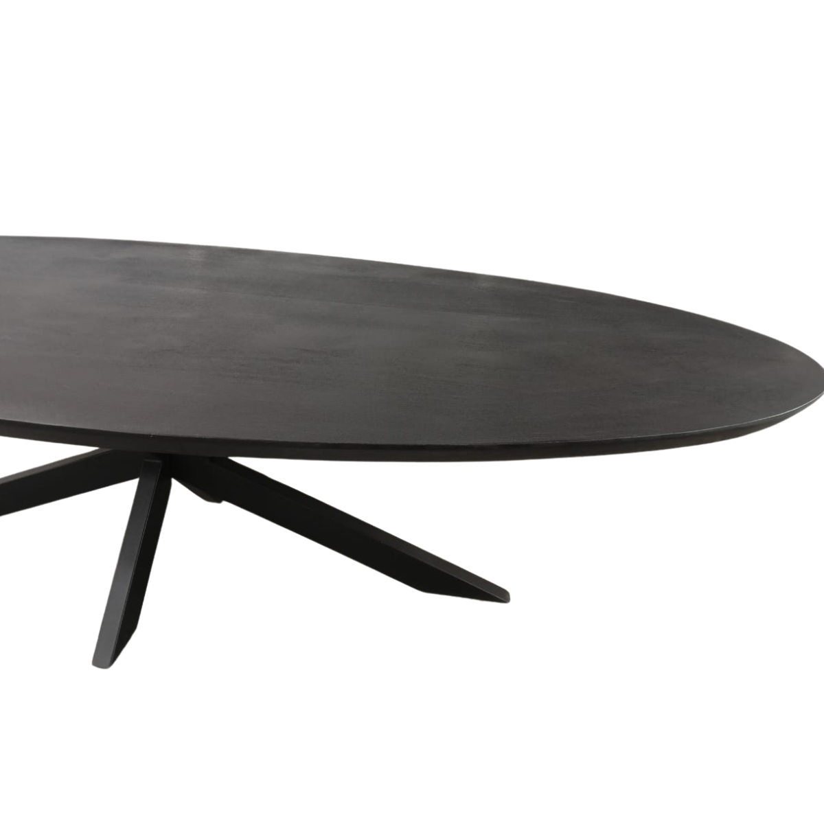 Zwart gelakte metalen matrixpoot van de eettafel Brandy Zwart 240 cm