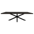Denver eettafel 240cm van Starfurn met zwart gelakte metalen matrixpoot en massief mangohouten blad