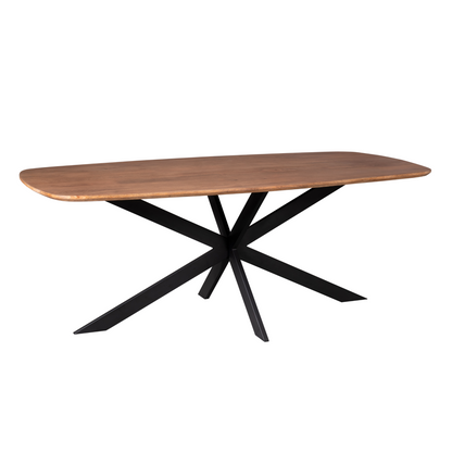 Eettafel Elegance van Starfurn vanaf de kopse kant, zicht op de matrixpoot