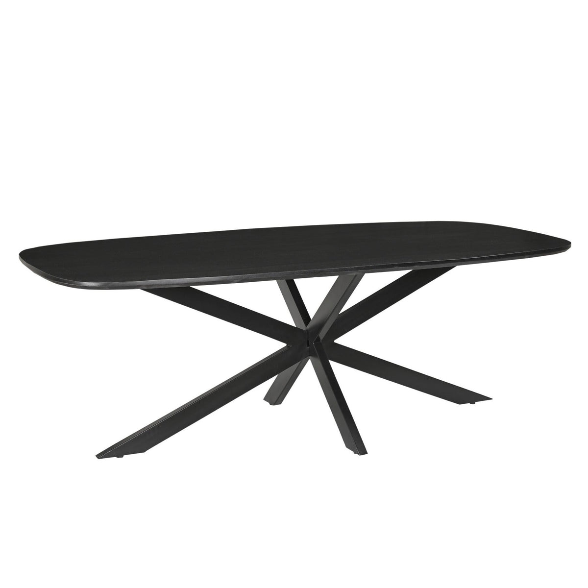 Eettafel Jesper Kala 230cm schuin vooraanzicht met zwart spinpootonderstel