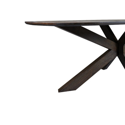 Eettafel Lissabon 240cm in Malta, warm bruin mangohout met zwart onderstel