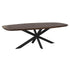 Eettafel Madison Deens Ovaal 200cm van Starfurn in bruin mangohout met zwart metalen onderstel