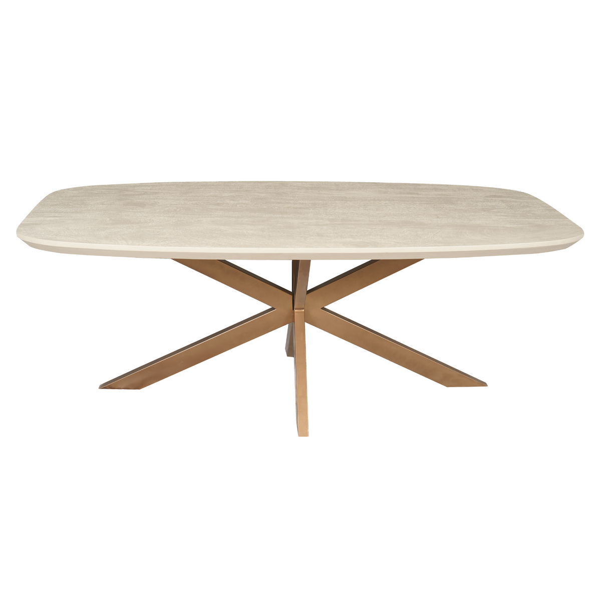 Eettafel Madison Zand van Starfurn met eetkamerstoelen in een lichte eetkamer