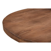 Eettafel Rocky Ø140cm in Pecan, warm honingbruin mangohout met zwart onderstel