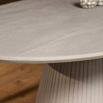 Grote ovale eettafel Solana van Starfurn, 76 cm hoog met lattenwerk op de poten