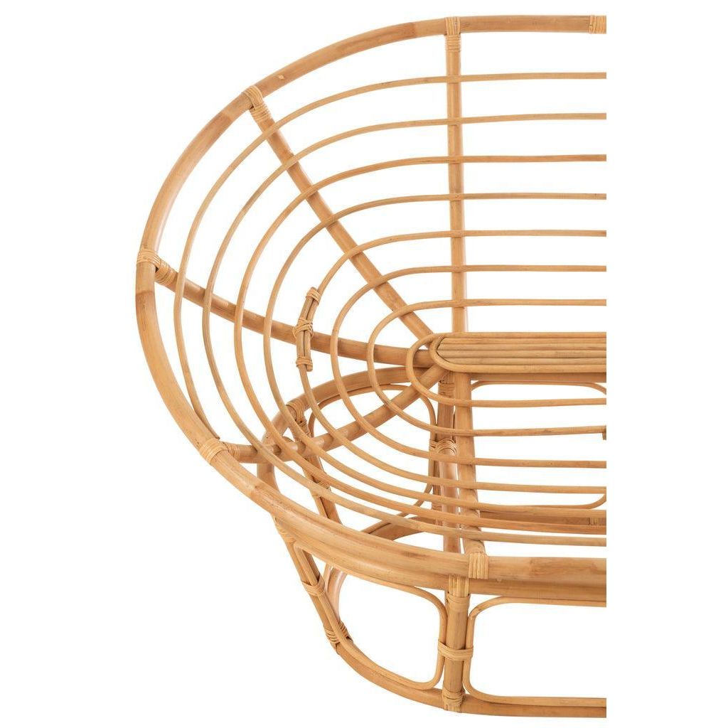 Fauteuil Roni Met Kussen Rotan Naturel/Wit J-Line