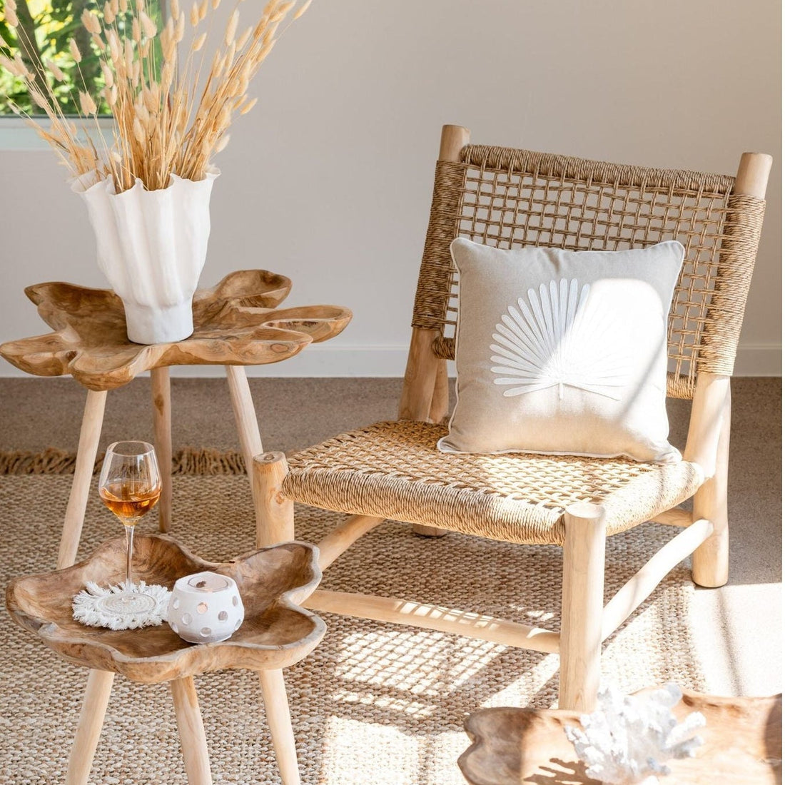 Fotel Vita Teak/Tworzywo sztuczne Naturalny J-Line