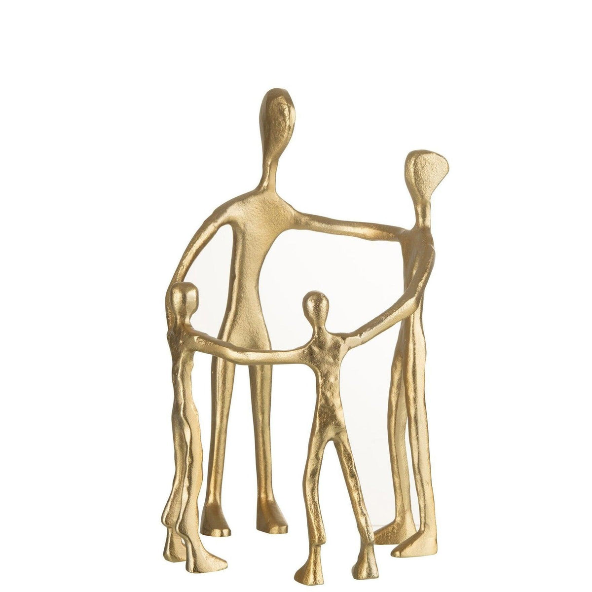 Figuur Familie Kring Aluminium Goud - Beeld - J-Line - livinglovely.nl