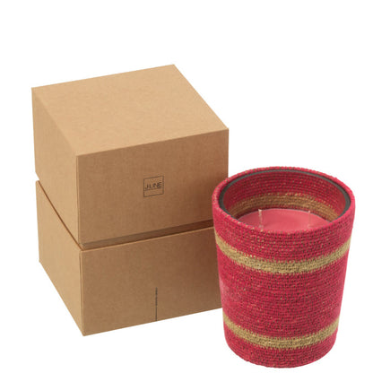 Geurkaars Mand Wax Fuchsia Medium -55 Uur - Geurkaars - J-Line - livinglovely.nl