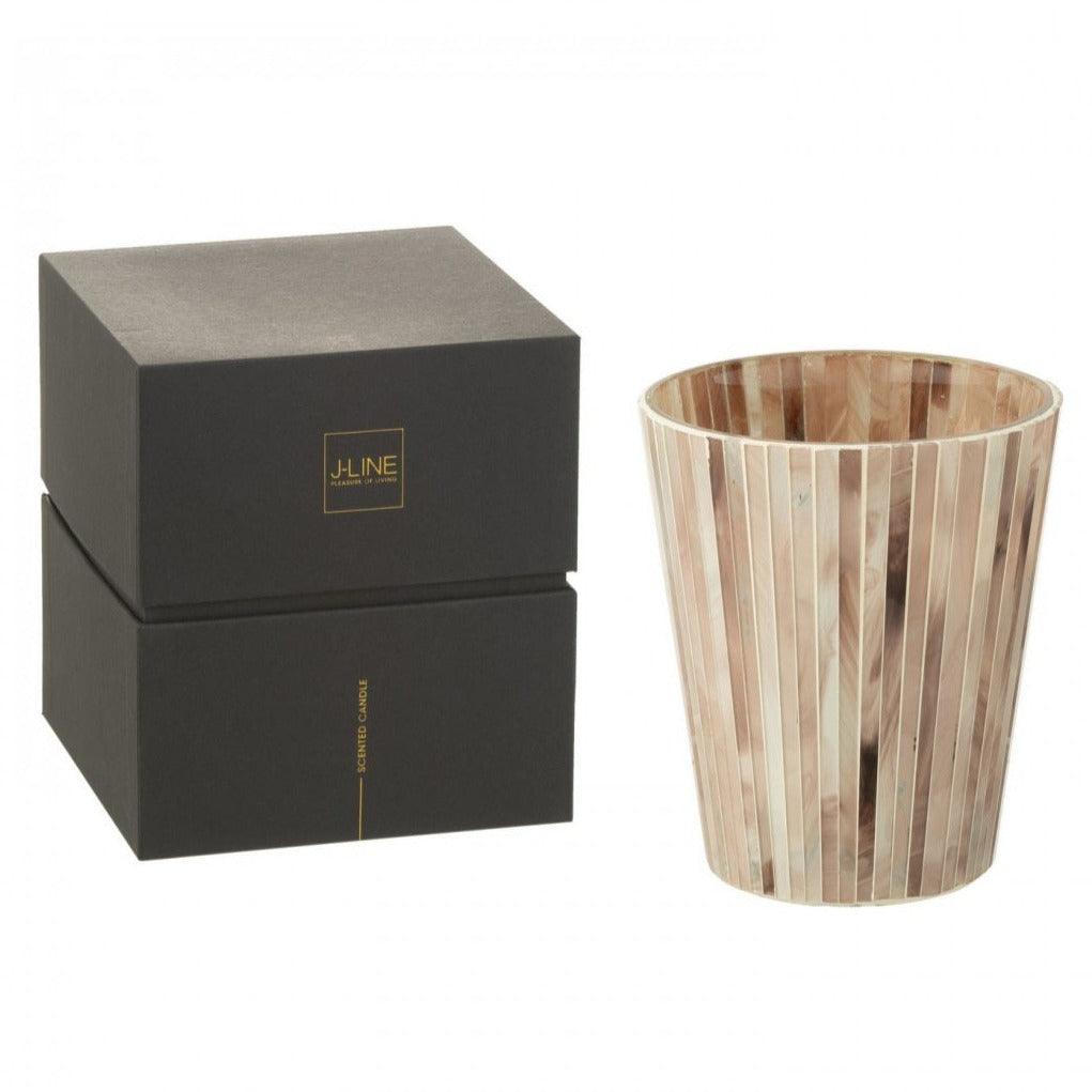 Geurkaars Noa Tender Rose Roze Large - 75u - Geurkaars - J-Line - livinglovely.nl