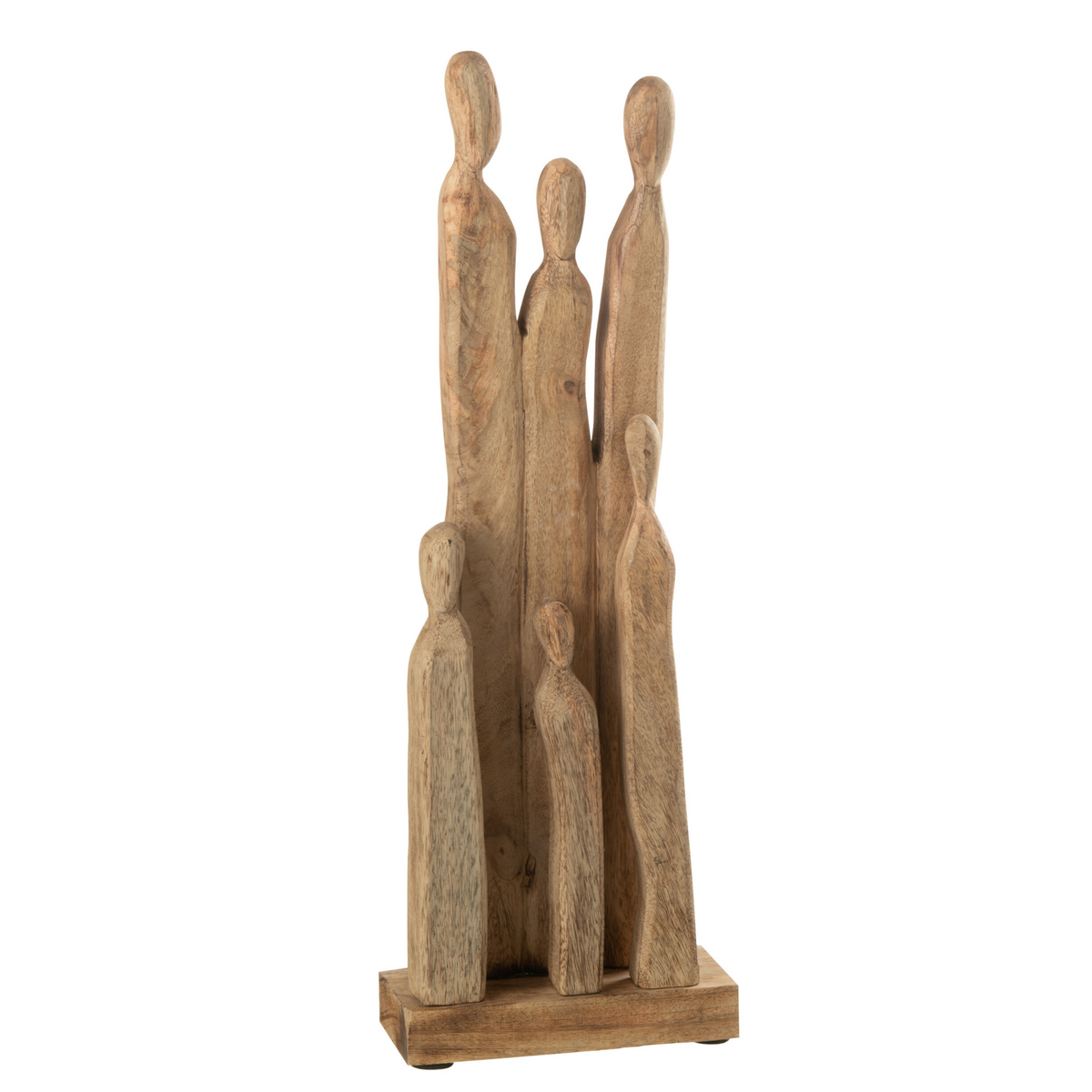Groep Figuren Hout Naturel - Beeld - J-Line - livinglovely.nl